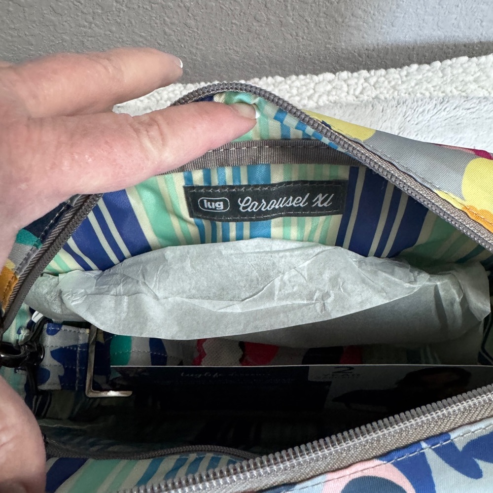 LUG~Wildflower Multi~Carousel XL 2~Crossbody, featuring a Charm Bar strap~NWT - Picture 9 of 16